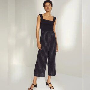 Aritzia Wilfred Faun Cropped Wide-Leg Striped Pants - Size Small